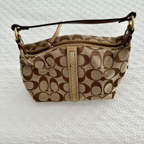 Coach Handbags - Coach signature mini pochette bag beading monogram rare limited edition vintage